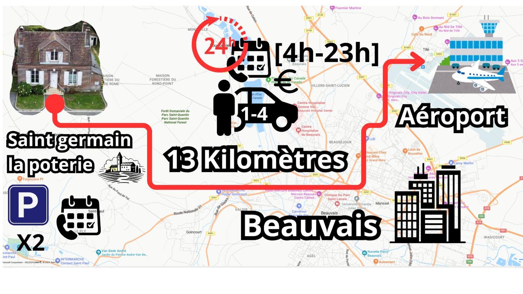 Chambre Calme Et Accueillante 13 Kmtrs Aeroport, Parking Gratuit, Navette Gare Ou Aeroport Saint-Germain-la-Poterie Exterior foto